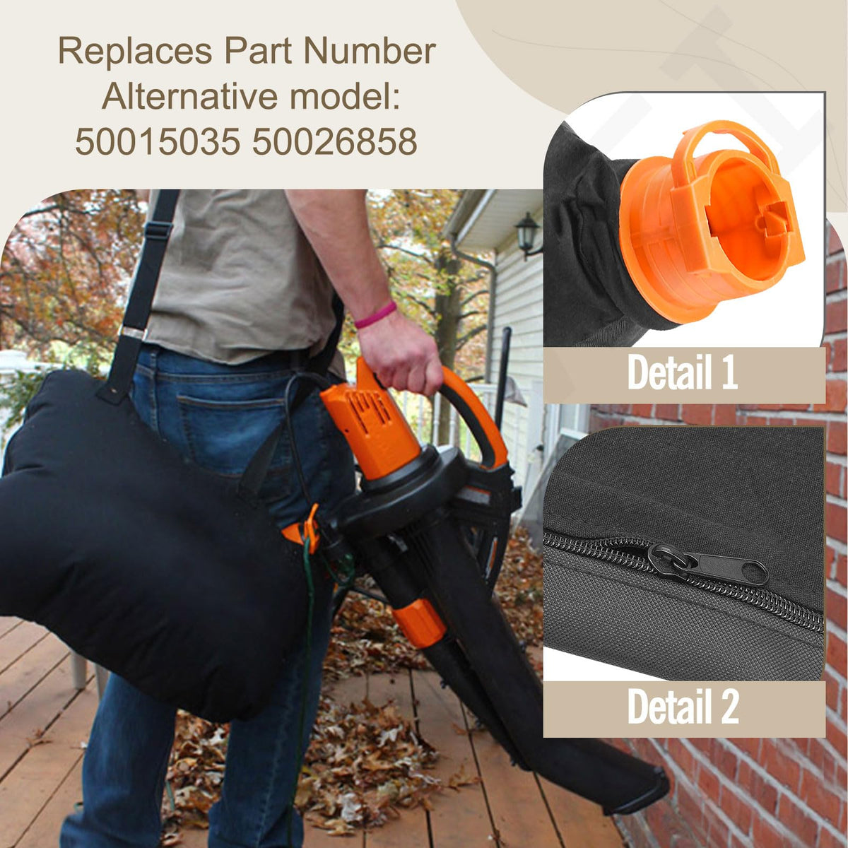 LIZEWEI Trivac bag uses a full-length zipper for quick dumps.