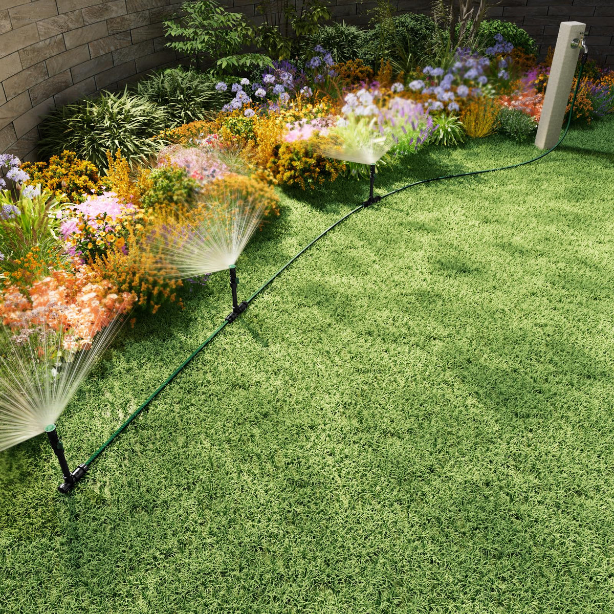 Lizjarol flexible pipe layout lets you tailor garden shapes for precise watering.