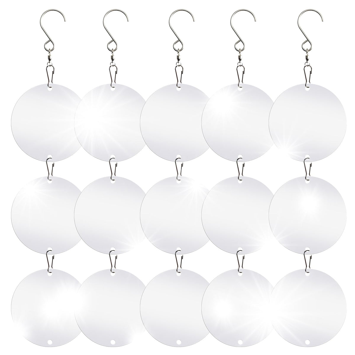 LIZOIDZSM bird scare discs front view showing reflective surface for outdoor deterrence