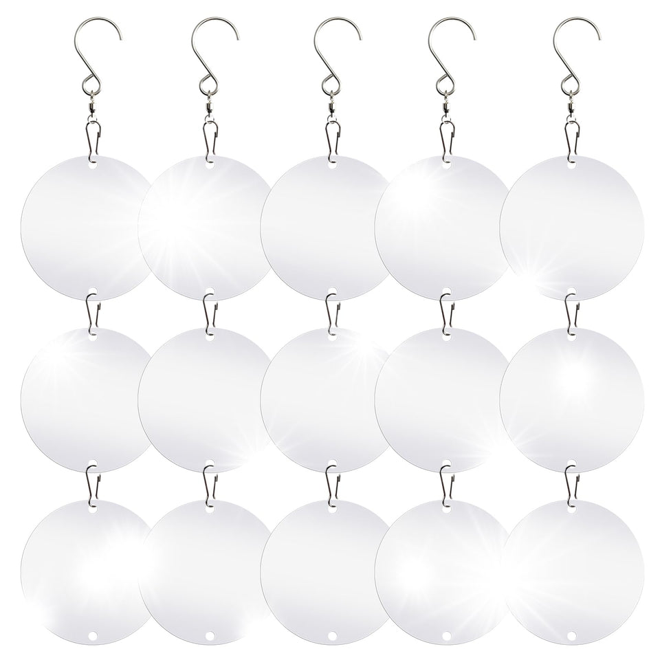 LIZOIDZSM bird scare discs front view showing reflective surface for outdoor deterrence