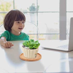 LKEREJOL bamboo tray family set reduces water mess on floors
