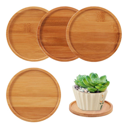 LKEREJOL bamboo plant saucer with raised edge protecting surfaces