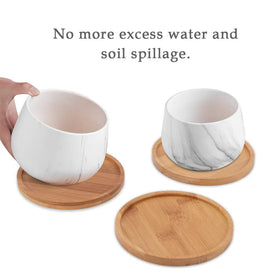 LKEREJOL round bamboo saucer ideal for indoor plants and decor