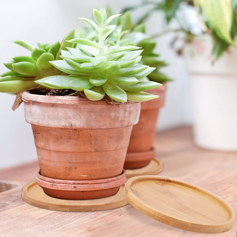 LKEREJOL natural bamboo saucer supports outdoor plant pots and decor