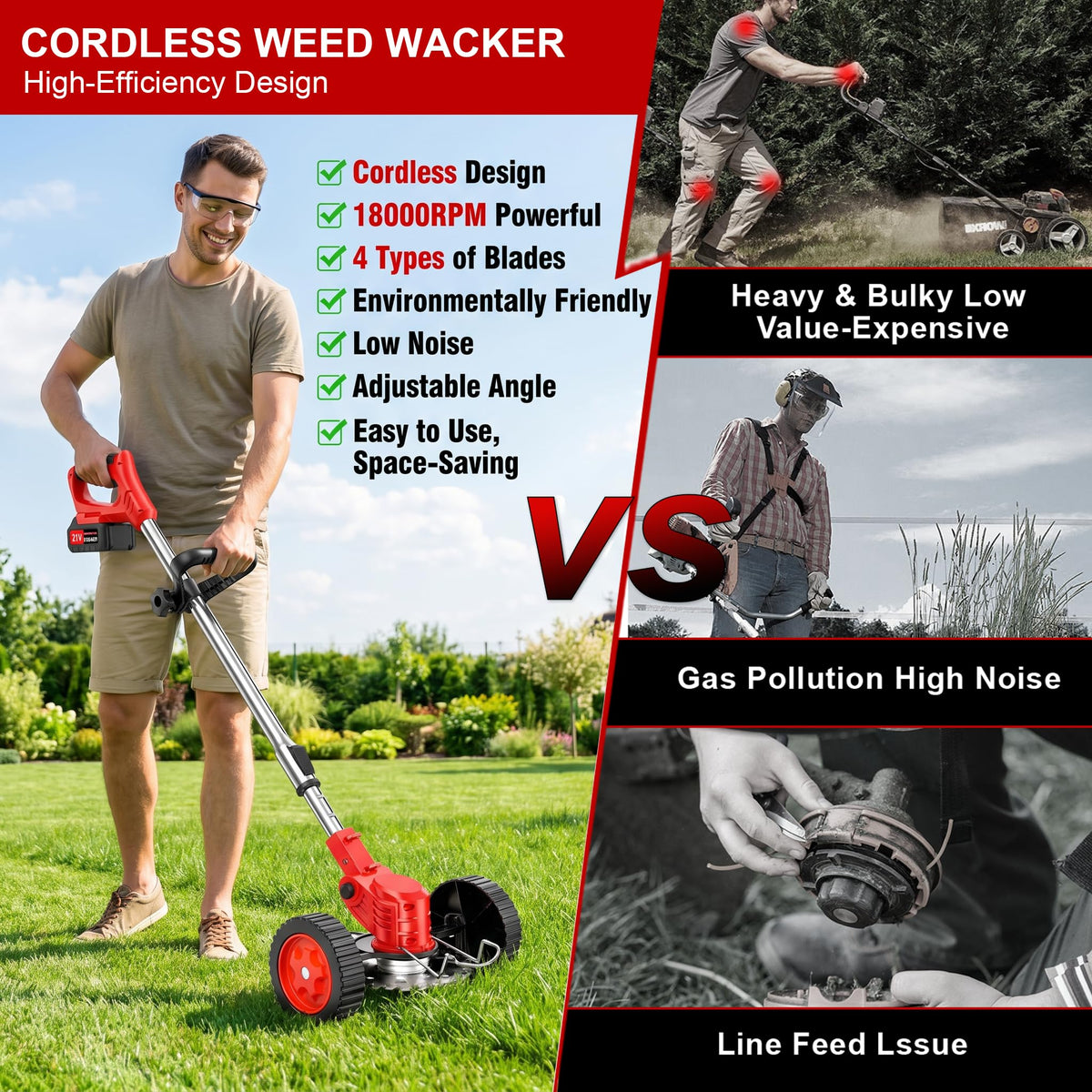 LKTOLS adjustable-height pole reduces back strain during use