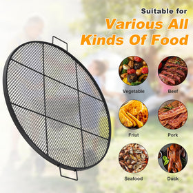 LLARGUEST 30-inch round grate with 0.8-inch spacing ensures even heating for multiple items