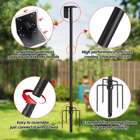 LLARGUEST 5-pronged base keeps the pole stable in windy conditions.