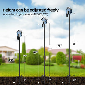 LLARGUEST bird feeder pole with top and side mount for multiple feeding spots.