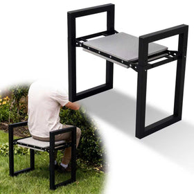 LLARGUEST garden kneeler assembly view showing quick setup for gardening tasks