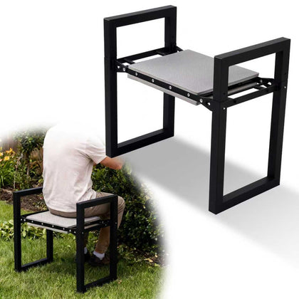 LLARGUEST garden kneeler assembly view showing quick setup for gardening tasks