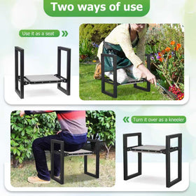 LLARGUEST garden kneeler folded view highlighting compact storage after use