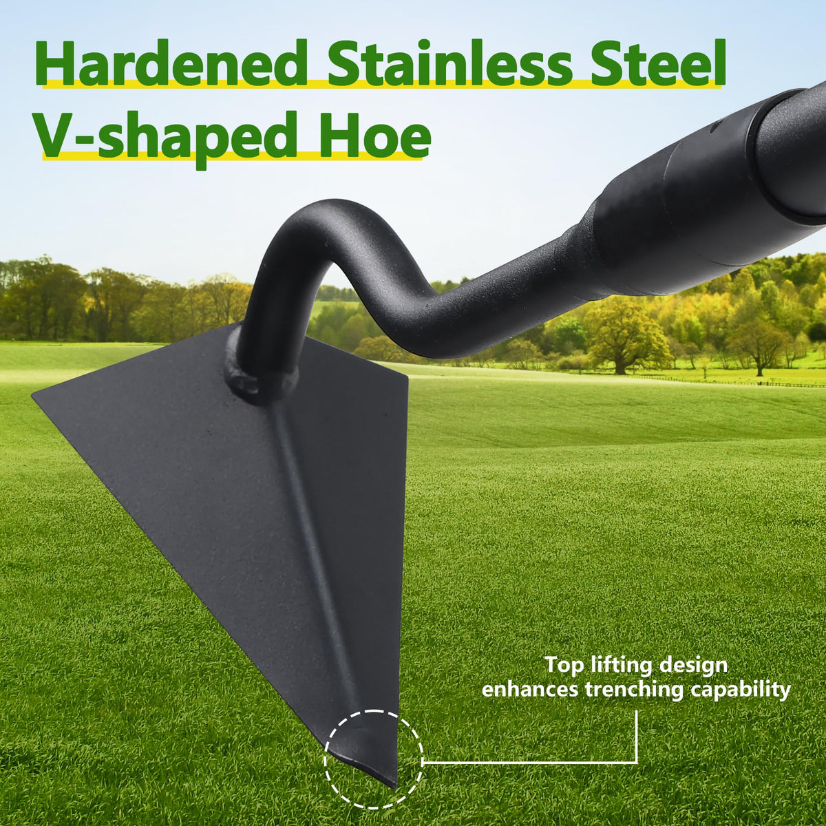LLARGUEST long-handle 59-inch adjustable for comfortable reach while weeding.