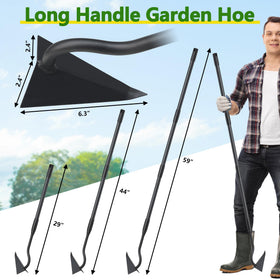 LLARGUEST tool helps break hard soil and plow during garden prep.