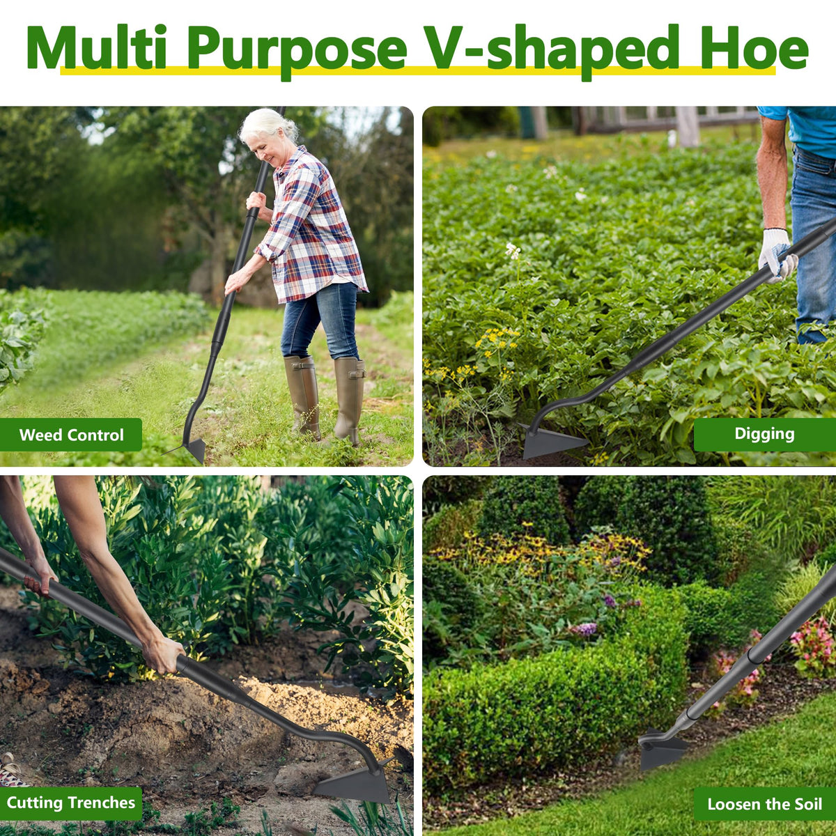 LLARGUEST weed removal in beds or fields with efficient trenching.