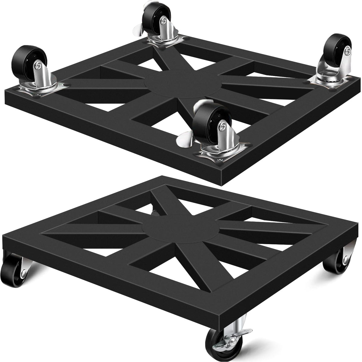 LLAXERGU plant caddy with a 16-inch square base for stable movement of heavy planters.