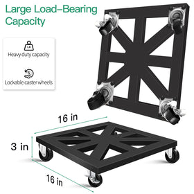 LLAXERGU plant caddy features durable black metal tubes for long-lasting support.