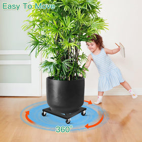 LLAXERGU plant caddy is a heavy-duty mover for large planters and items.