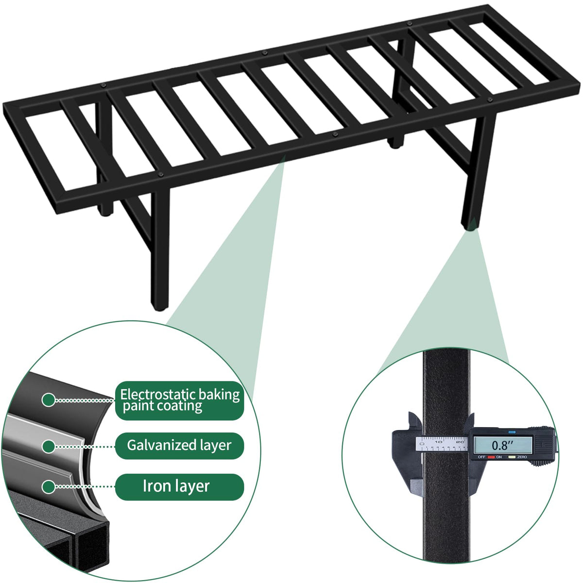 LLAXERGU plant stand features dual-layer weatherproof coating for longevity.