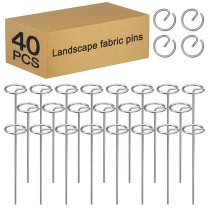 LLCJYYCY 40-pcs 6-inch galvanized landscape staples secure weed barrier fabric.