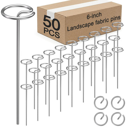 LLCJYYCY 50pcs 6in heavy-duty staples round top securely attach landscape fabric.
