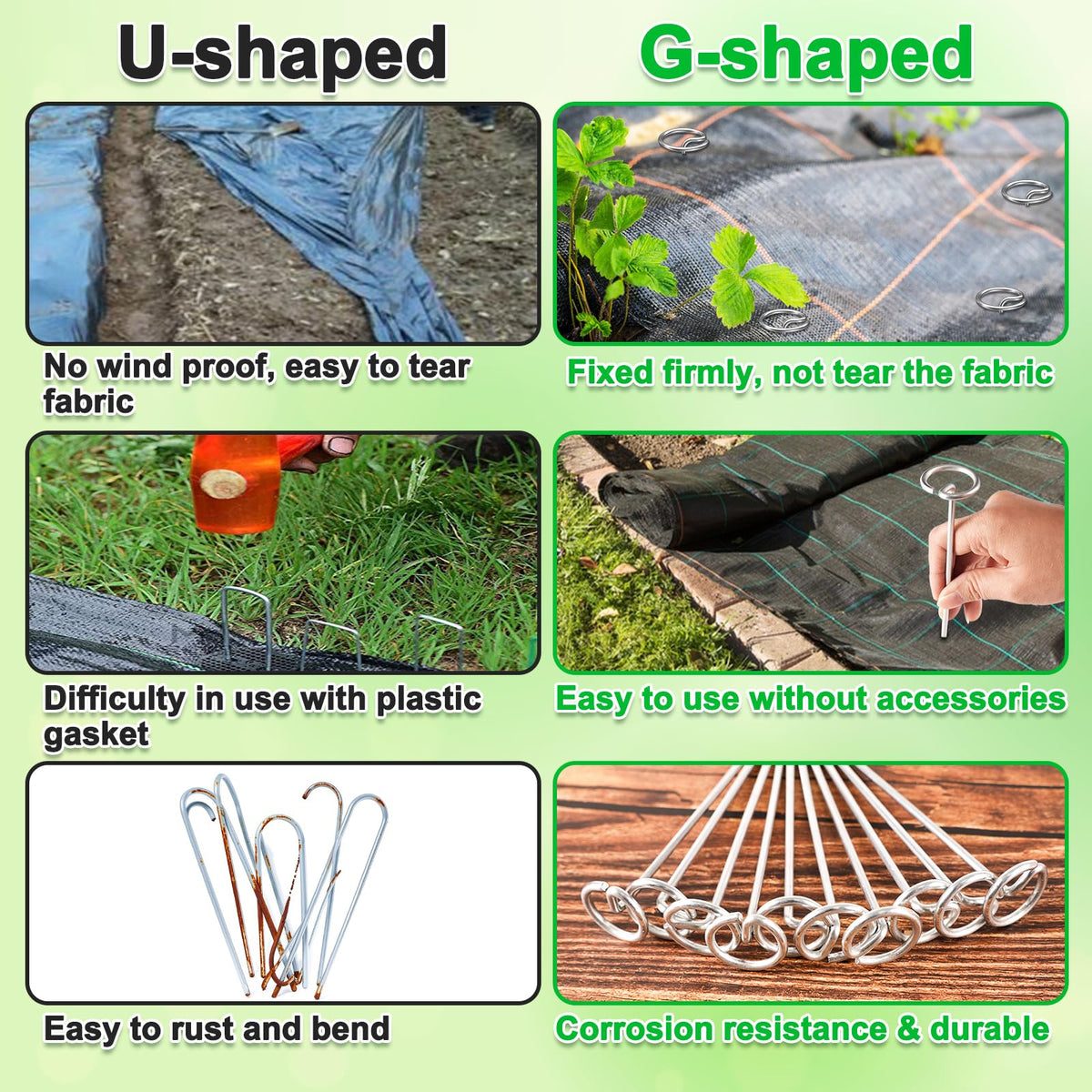 LLCJYYCY landscape staples for weed barrier and garden fabric stabilization.
