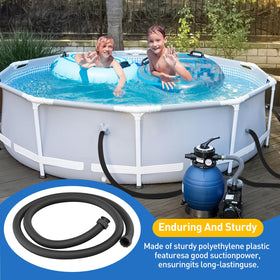 LLWAN pool hose in black to blend with pool equipment.