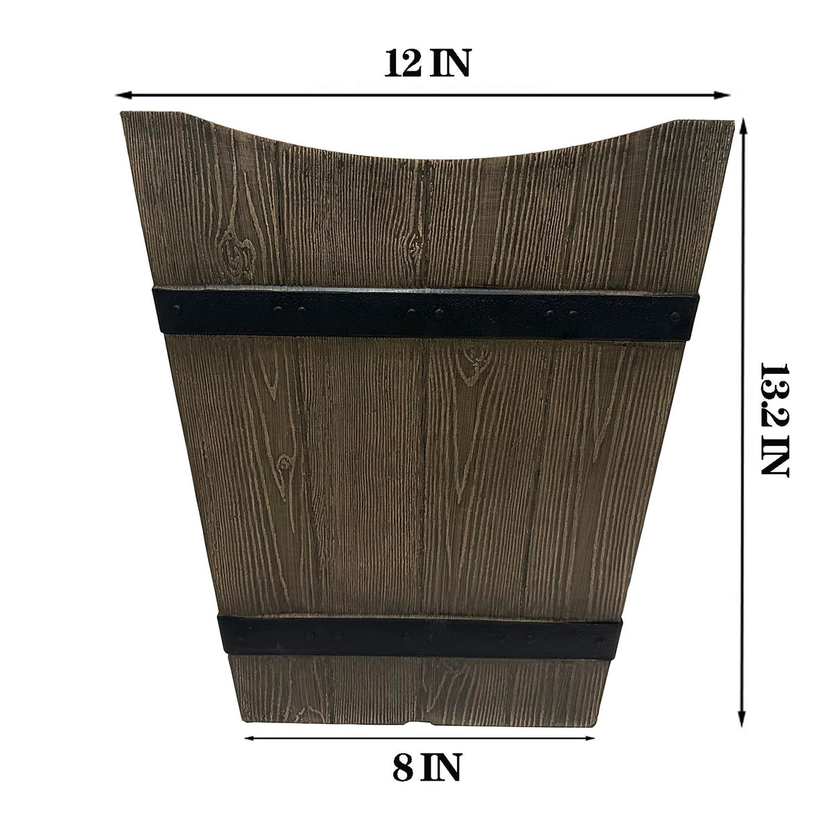 LLyFreira wood grain planter with 13-inch diameter; ideal for flowering clusters
