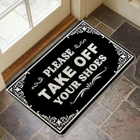 LMABBAQA shoes-off doormat anti-slip back for secure doorway use.