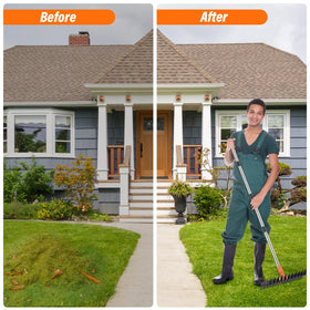 Lmaytech non-slip gloves accompany the rake for secure debris collection