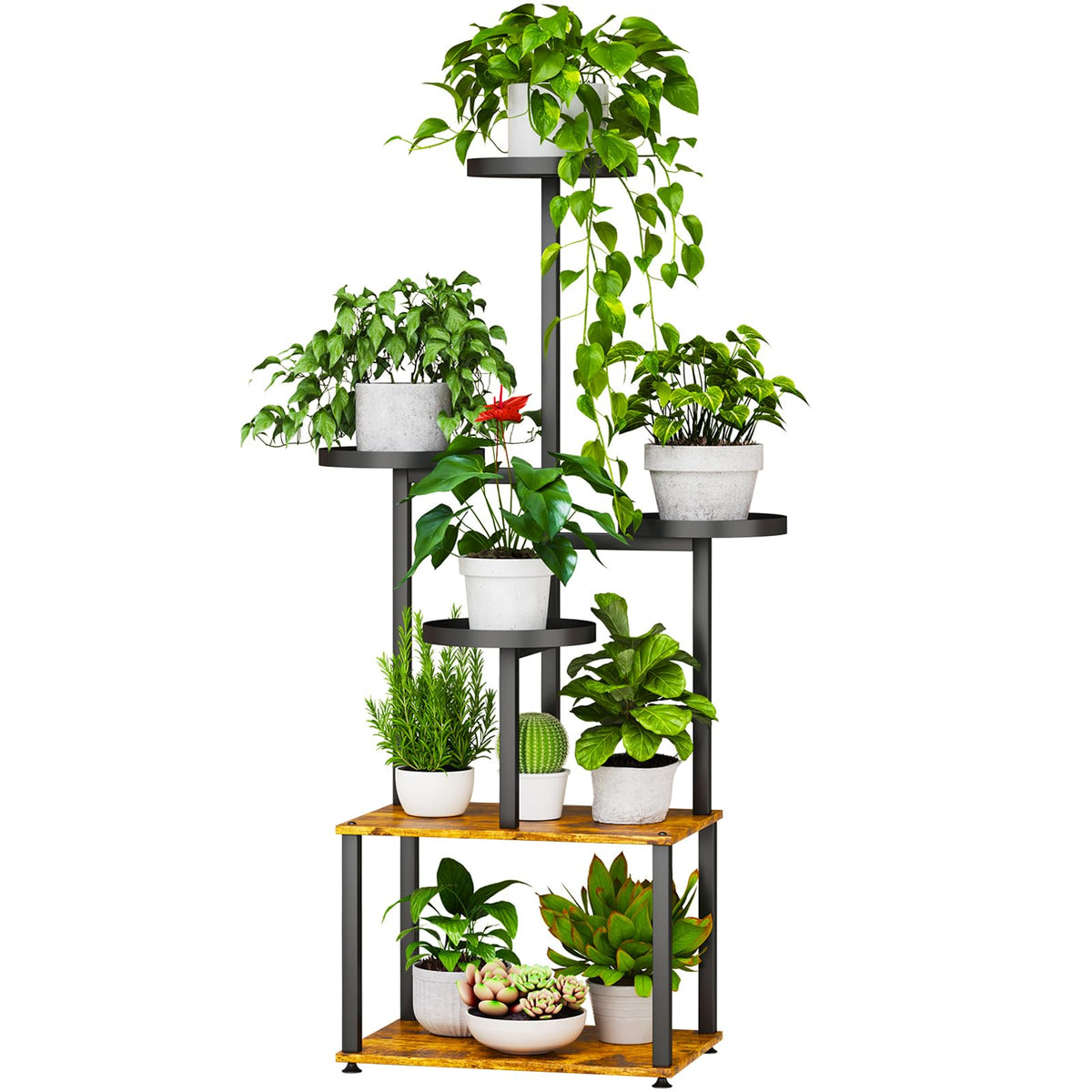 LMGVRZK 6-tier plant stand tall indoor display for living rooms and plants