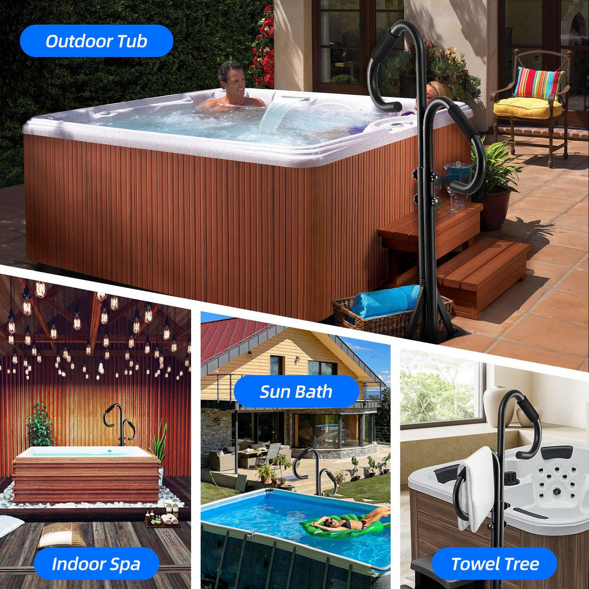 LMRSTOO Handrails withstand up to 700 pounds for durable spa support