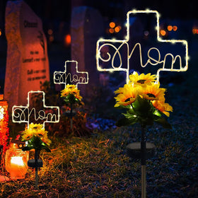 Lmtocs warm white glow cross light provides gentle grave visibility