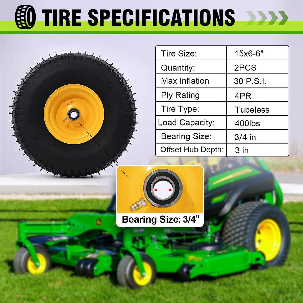 LMYYGOO wheel assembly with hub and bushings enables easy customization