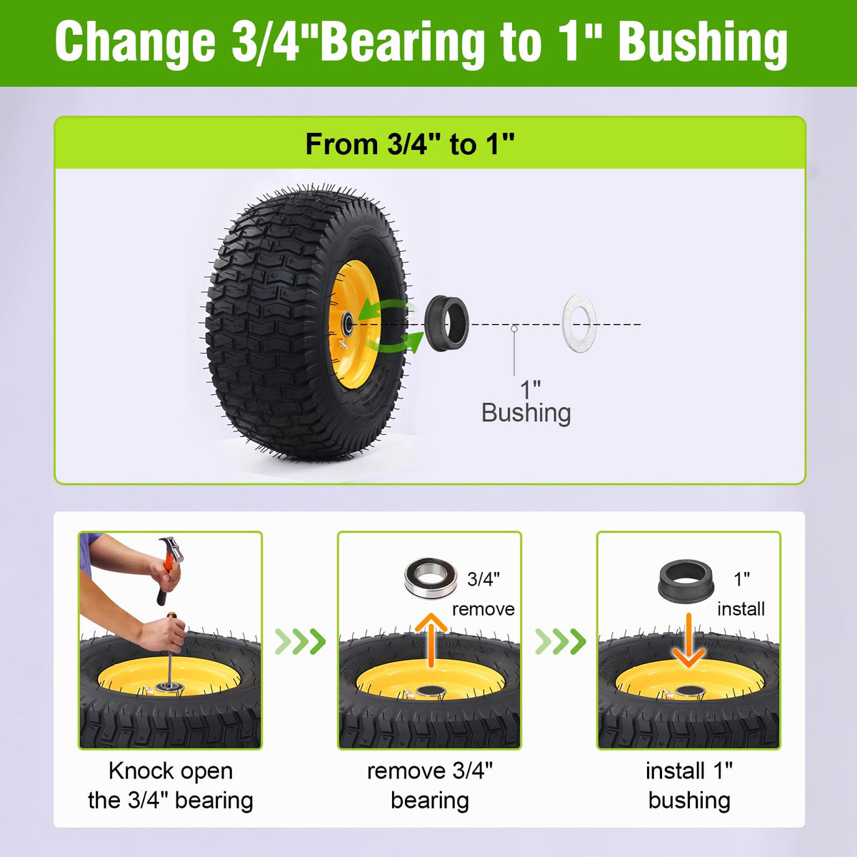 LMYYGOO nylon tread tire offers rugged traction on uneven terrain