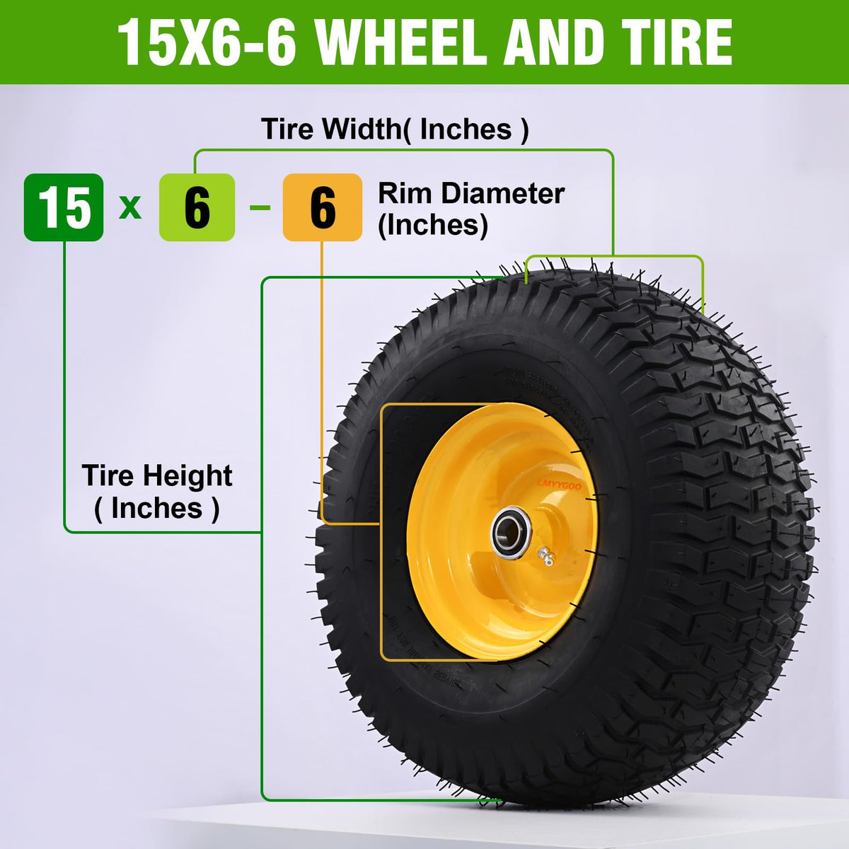 LMYYGOO tubeless front tire with offset hub for easier maintenance