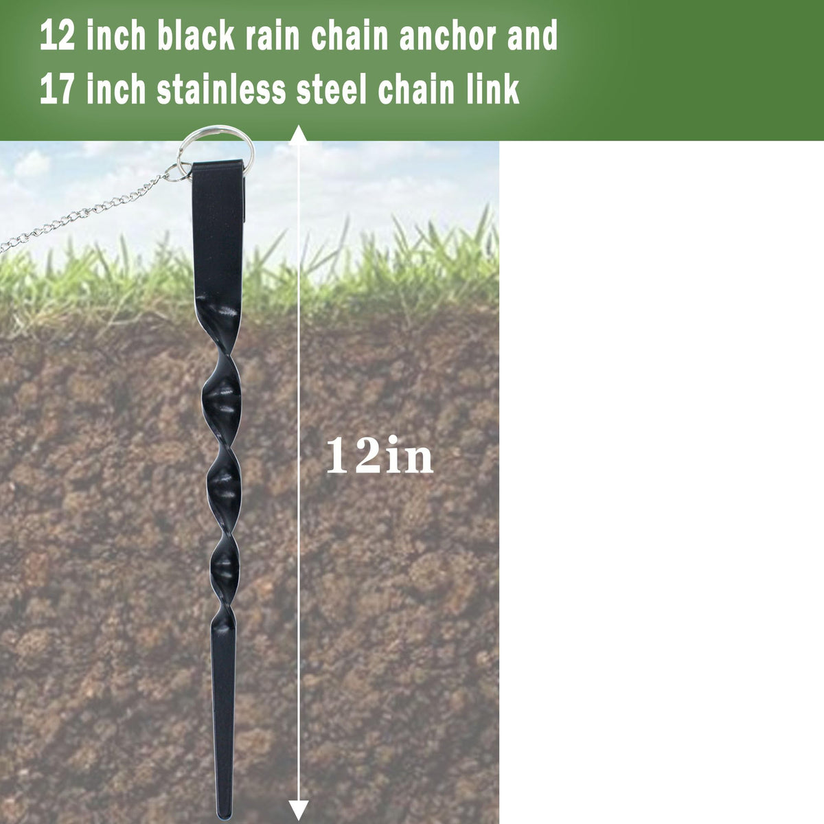 LNATPPE rain chain anchor metal close-up showing corrosion resistance.