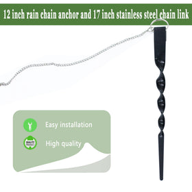 LNATPPE rain chain anchor package view showing complete hardware.