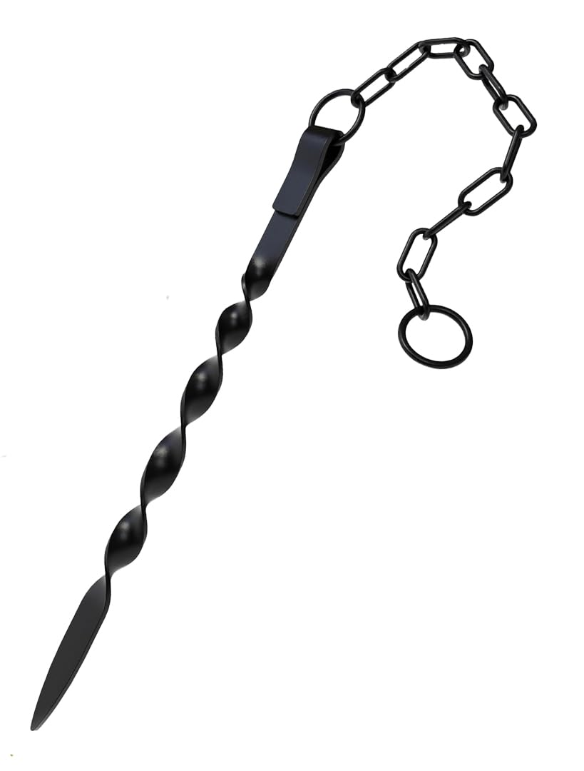 LNATPPE rain chain anchor side view for secure outdoor setup.