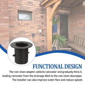 LNATPPE black lacquer finish on gutter adapter for exterior appeal