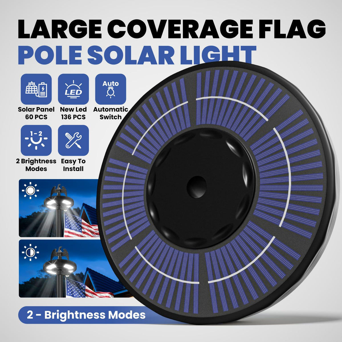 LNEUIE outdoor flag pole installation setup for yards and businesses.