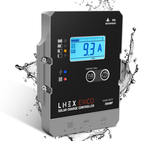 LNEX solar charge controller 20A waterproof with LCD for outdoor charging.