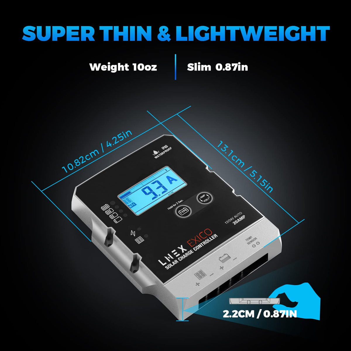 LNEX automatically detects 12V or 24V systems.