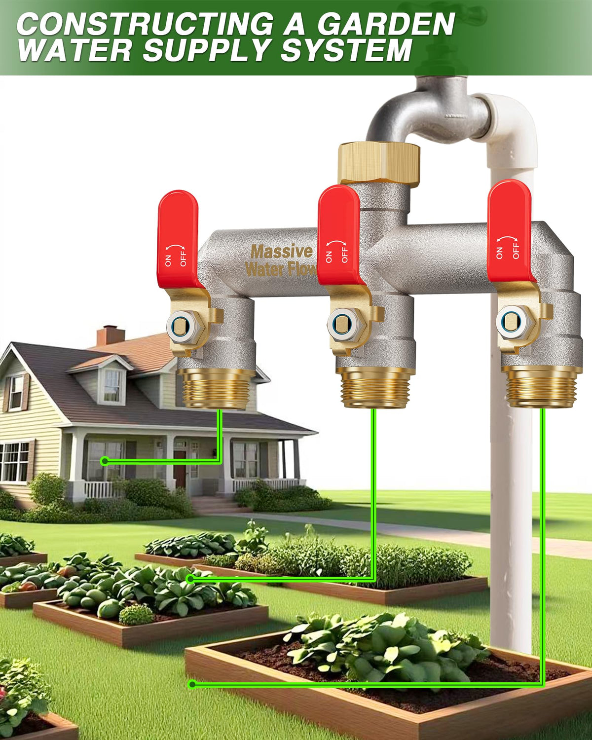 LNEZCDB flow rate per outlet up to 3.38 lb/s for strong watering.
