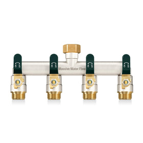 LNEZCDB four-way hose splitter with sturdy brass construction for multitasking outdoors