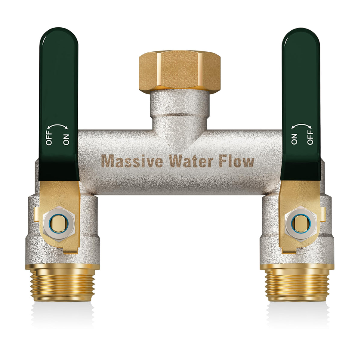 LNEZCDB hose splitter 2-way heavy duty with brass body for durable water distribution.