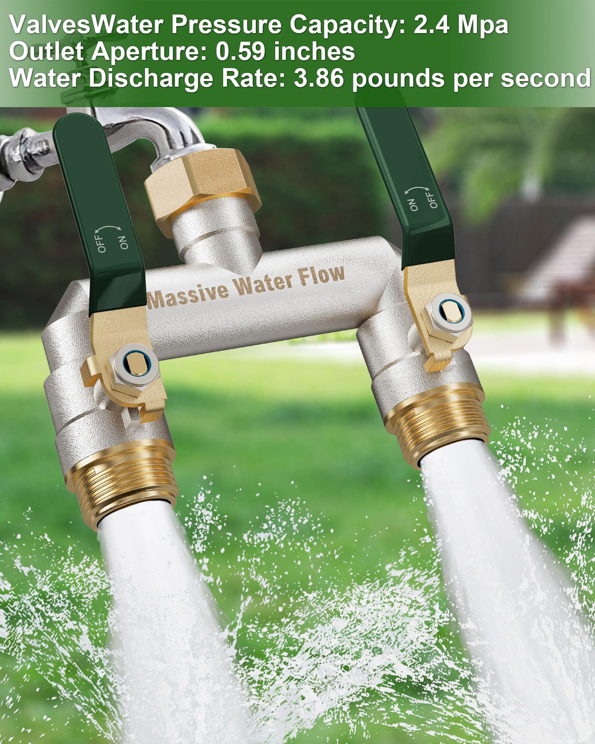 LNEZCDB two-outlet design supports multitasking, ideal for watering beds and washing cars.