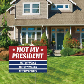 Lnyelxa protest sign easily installs with a stake in seconds.