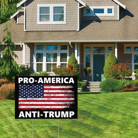 Lnyelxa yard sign with stake ready to plant in lawns, sidewalks, or demonstrations.