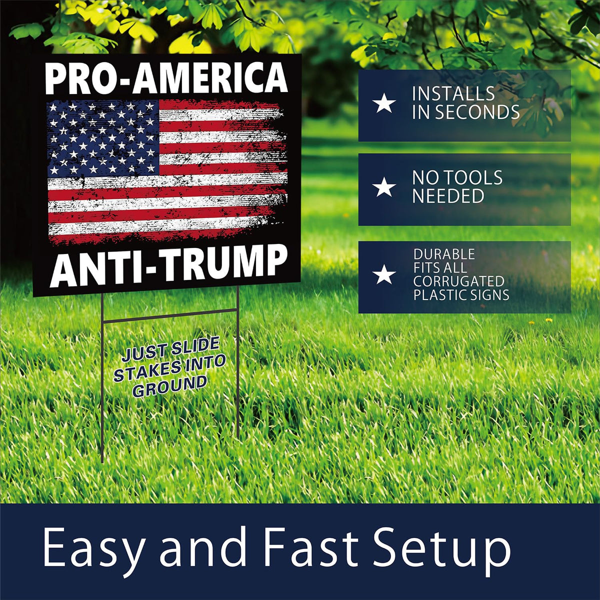 Lnyelxa yard sign with rust-proof stake for quick, secure installation.