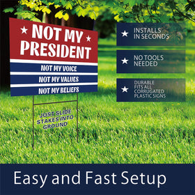Lnyelxa protest sign 18x12 with rust-proof metal H stake for quick setup.